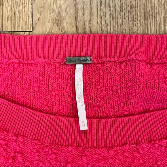Free People Vibrant Pink Crew Neck Sweater - Picture 6 of 7